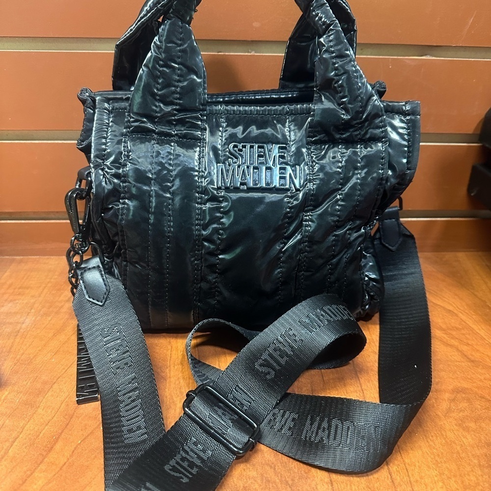 Steve Madden Black Structured Tote Bag - Picture 2 of 12